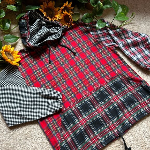 Plaid Patchwork Flannel Pullover Jacket (NEW) - Picture 13 of 14